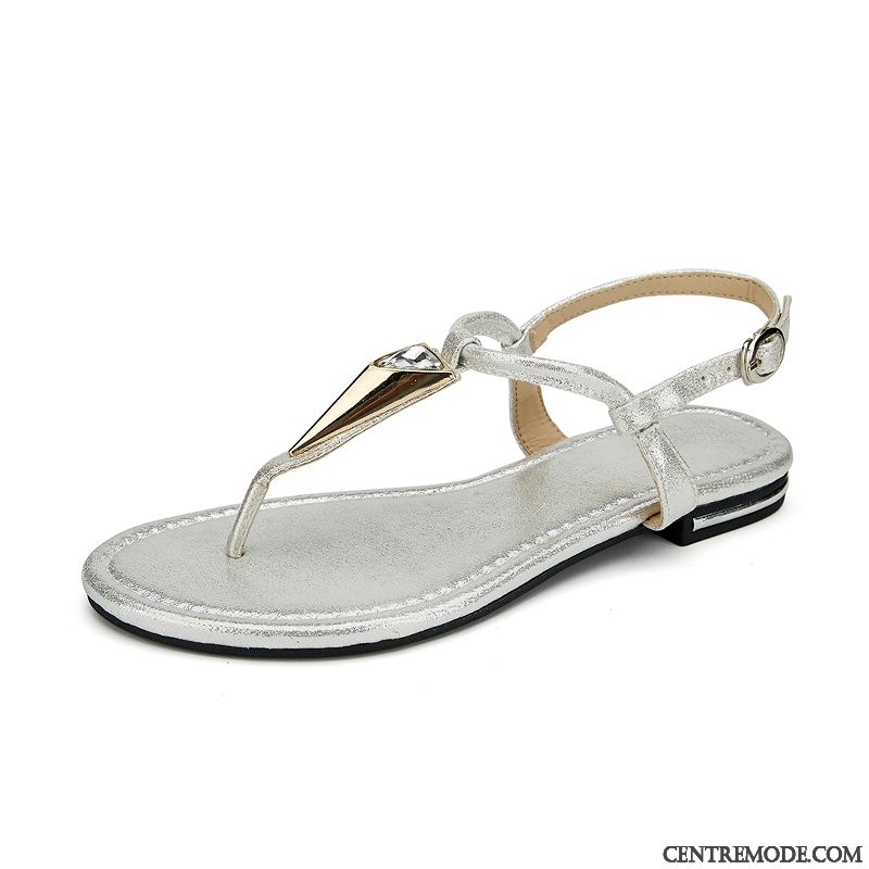 Chaussures Femme Pas Cher Soldes, Sandales Femme Pas Cher Cuir Gris Ardoise Violet