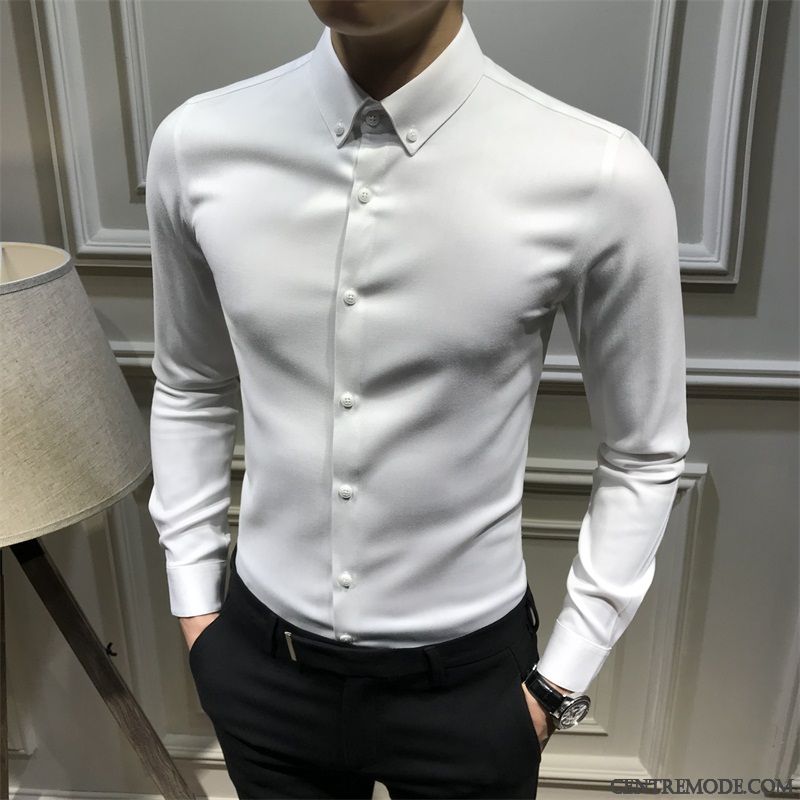 Chemise Blanche Pas Cher Homme, Chemise Blanche En Lin Pour Homme Motor City Marine