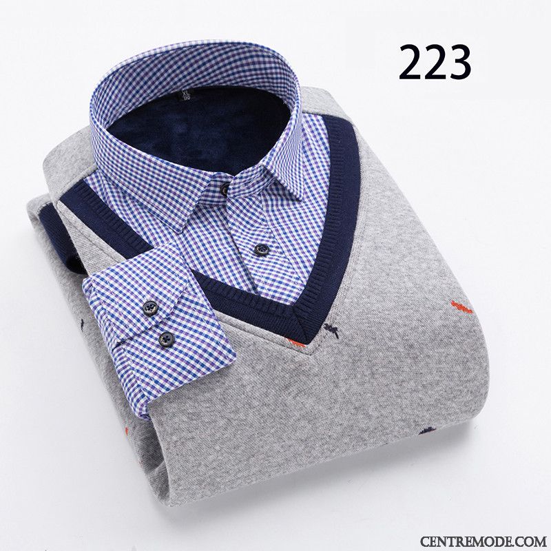 Chemise Homme Cintrée Pas Cher Bleu Aigue-marine Gris, Chemise Manche Courte Homme Grande Taille Pas Cher