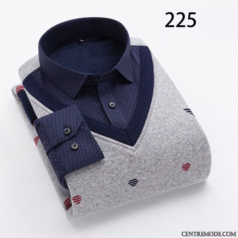 Chemise Homme Cintrée Pas Cher Bleu Aigue-marine Gris, Chemise Manche Courte Homme Grande Taille Pas Cher
