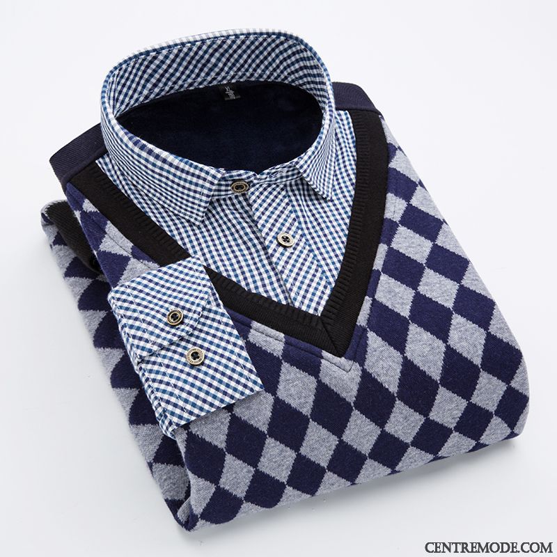 Chemise Homme Cintrée Pas Cher Bleu Aigue-marine Gris, Chemise Manche Courte Homme Grande Taille Pas Cher