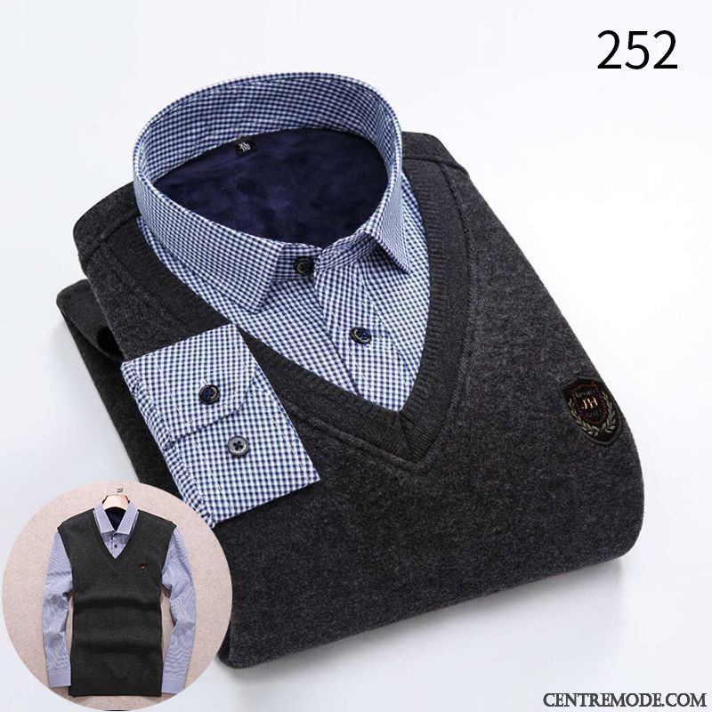 Chemise Homme Cintrée Pas Cher Bleu Aigue-marine Gris, Chemise Manche Courte Homme Grande Taille Pas Cher