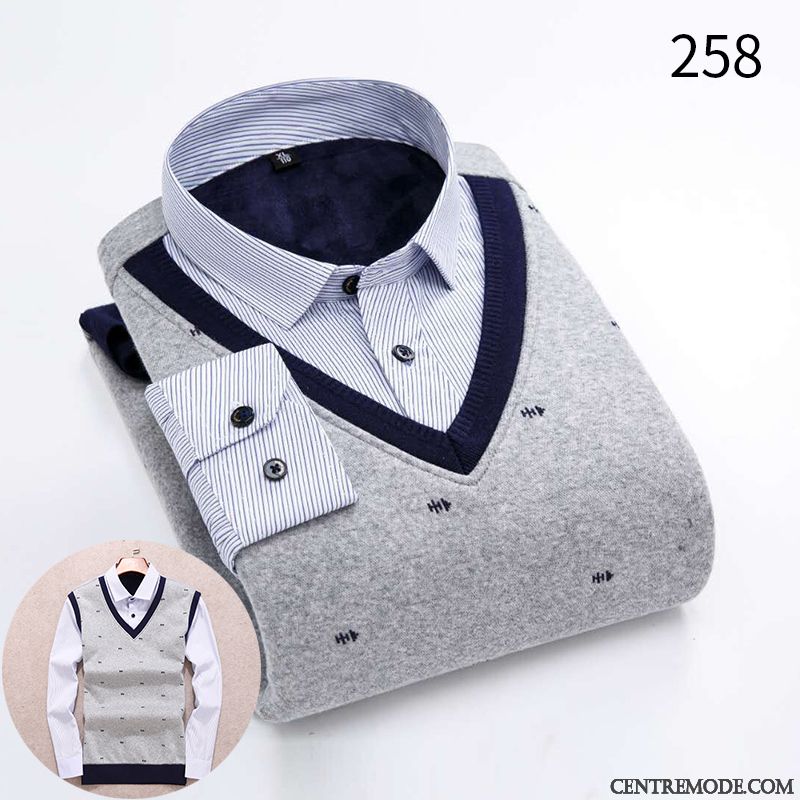 Chemise Homme Cintrée Pas Cher Bleu Aigue-marine Gris, Chemise Manche Courte Homme Grande Taille Pas Cher