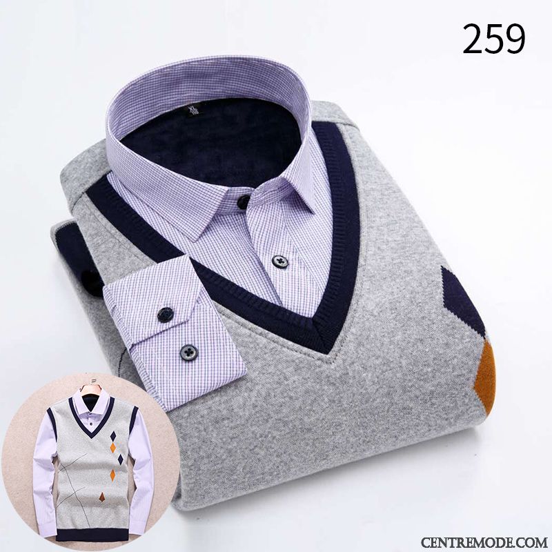 Chemise Homme Cintrée Pas Cher Bleu Aigue-marine Gris, Chemise Manche Courte Homme Grande Taille Pas Cher