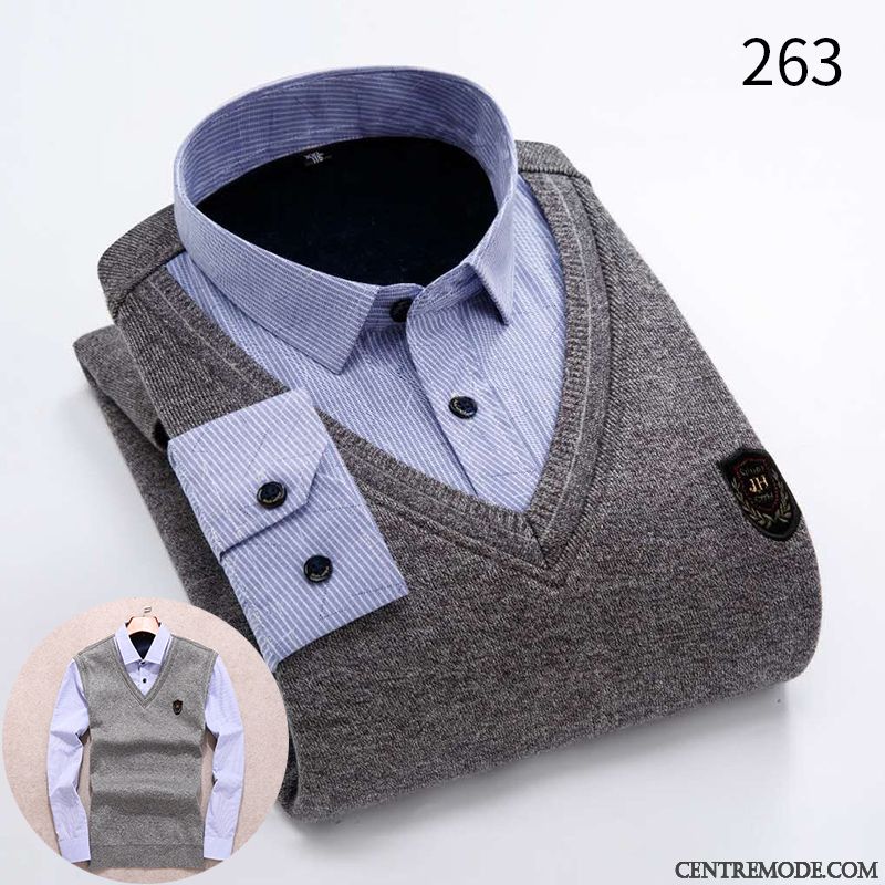 Chemise Homme Cintrée Pas Cher Bleu Aigue-marine Gris, Chemise Manche Courte Homme Grande Taille Pas Cher