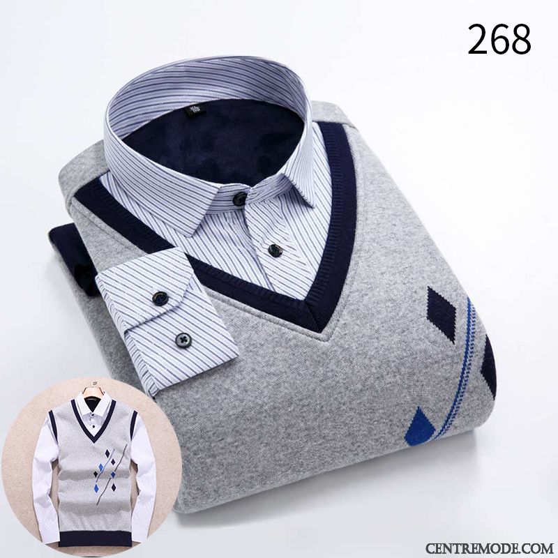 Chemise Homme Cintrée Pas Cher Bleu Aigue-marine Gris, Chemise Manche Courte Homme Grande Taille Pas Cher