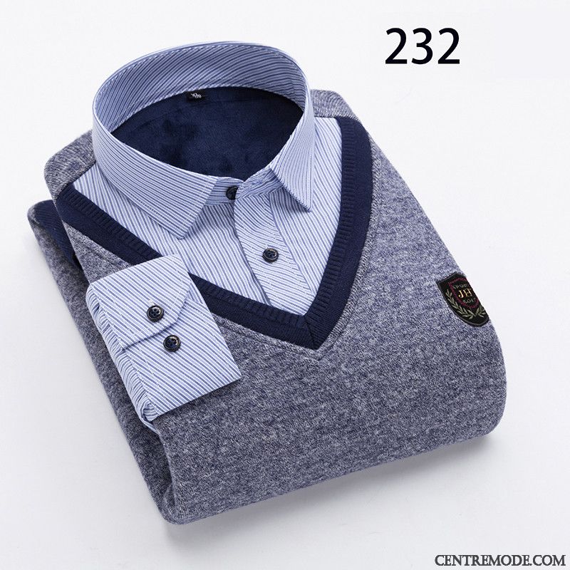 Chemise Homme Cintrée Pas Cher Bleu Aigue-marine Gris, Chemise Manche Courte Homme Grande Taille Pas Cher