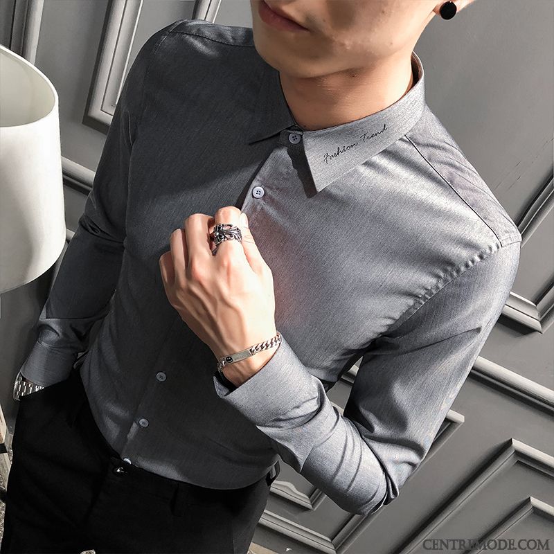 Chemise Homme Originale Pas Cher, Chemise En Jean Bleu Clair Homme Vert Mousse Jaune