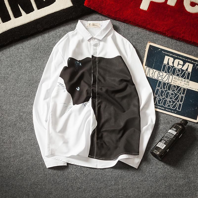 Chemises Homme Printemps Slim Tendance Longues Jeunesse Grande Taille Blanc Noir
