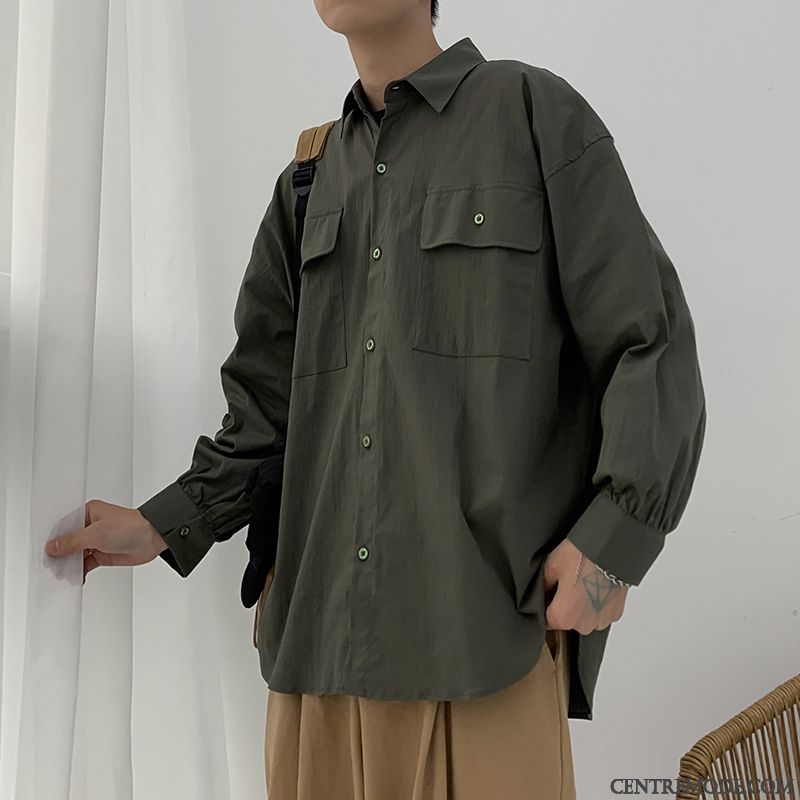 Chemises Homme Tendance Une Veste Cargo Été Beau Printemps Rose