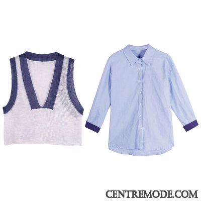 Chemisiers Femme Deux-pièces Longues Une Veste Printemps Chemise Désign Rose