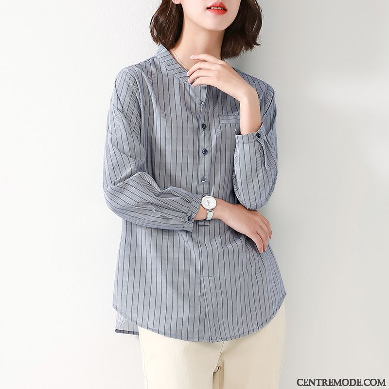 Chemisiers Femme Décontractée Âge Moyen Baggy Chemise L'automne Maman Marron