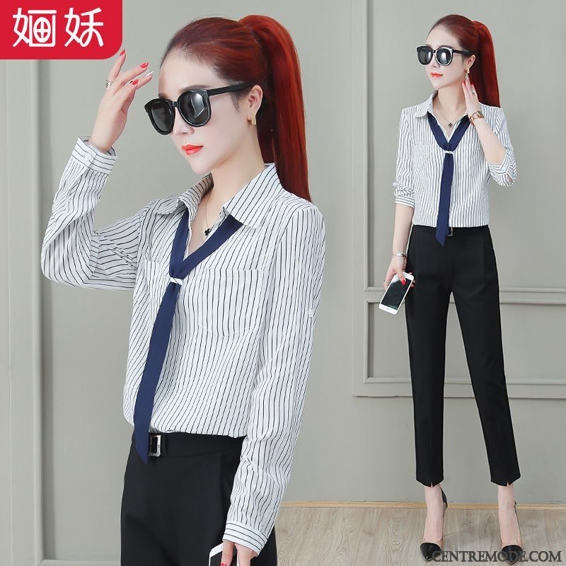 Chemisiers Femme Longues L'automne Professionnel Chemise Printemps Une Veste Blanc