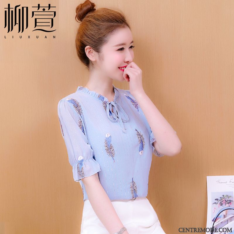 Chemisiers Femme Une Veste Mousseline De Soie Courte Tendance Été Mode Rose