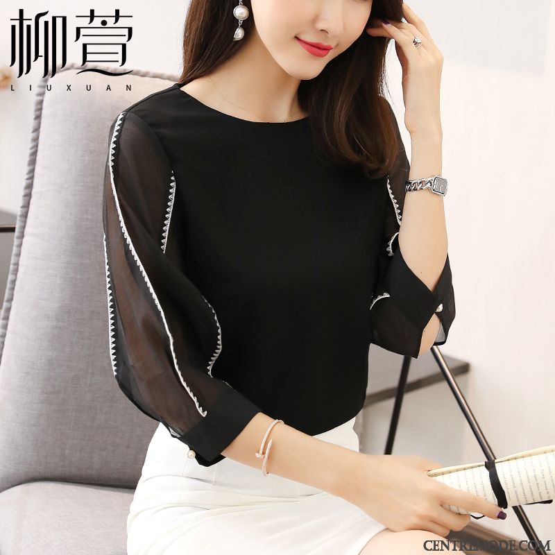 Chemisiers Femme Une Veste Mousseline De Soie Courte Tendance Été Mode Rose