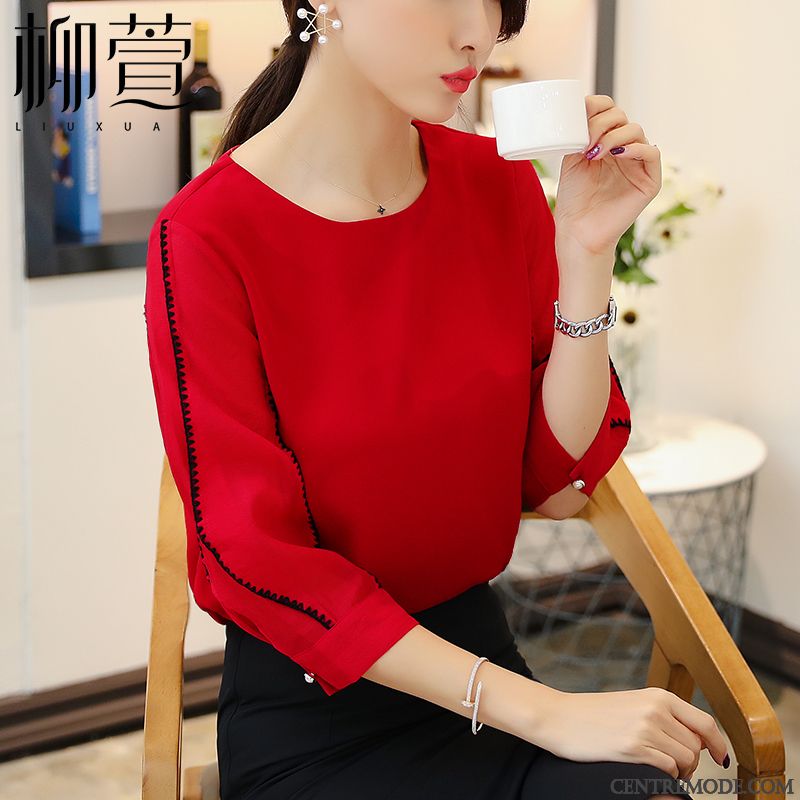 Chemisiers Femme Une Veste Mousseline De Soie Courte Tendance Été Mode Rose