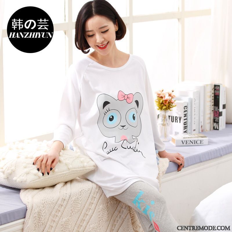 Combinaison Pyjamas Pour Femme Blanc D'huître Gris Fumé, Pyjamas Rayé Femme Pas Cher