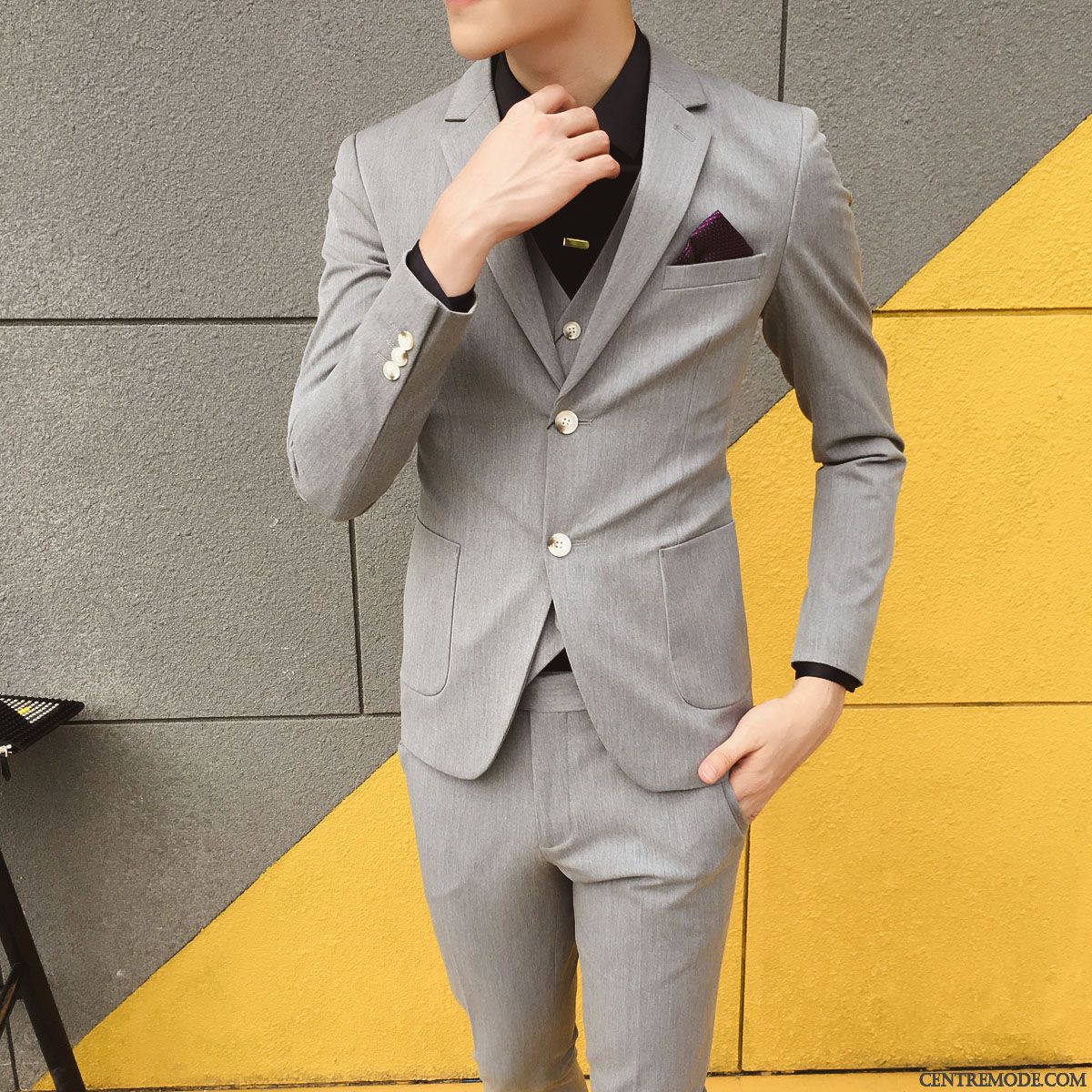 Costard Pour Homme Gris Fumé Saphir, Costume De Mariage Homme