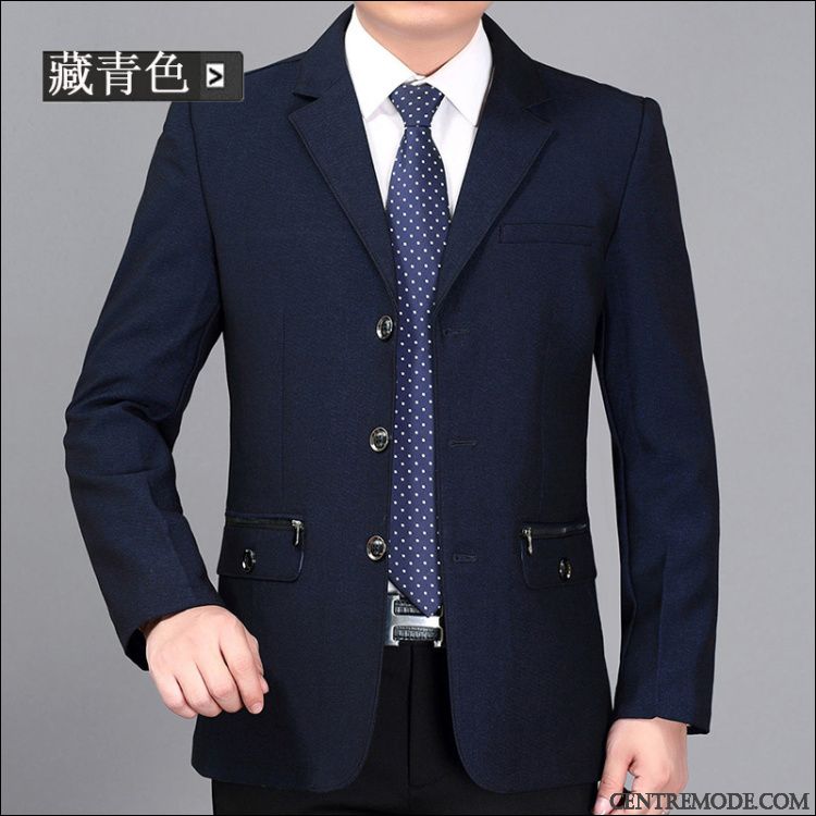 Costume 3 Pièces Bleu Marine, Complet Homme Mariage Marine Blanc Neigeux