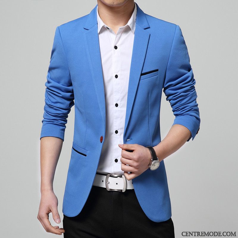 Costume Homme Tendance Rose Choquant Rose Saumon, Costume Homme Noir Slim