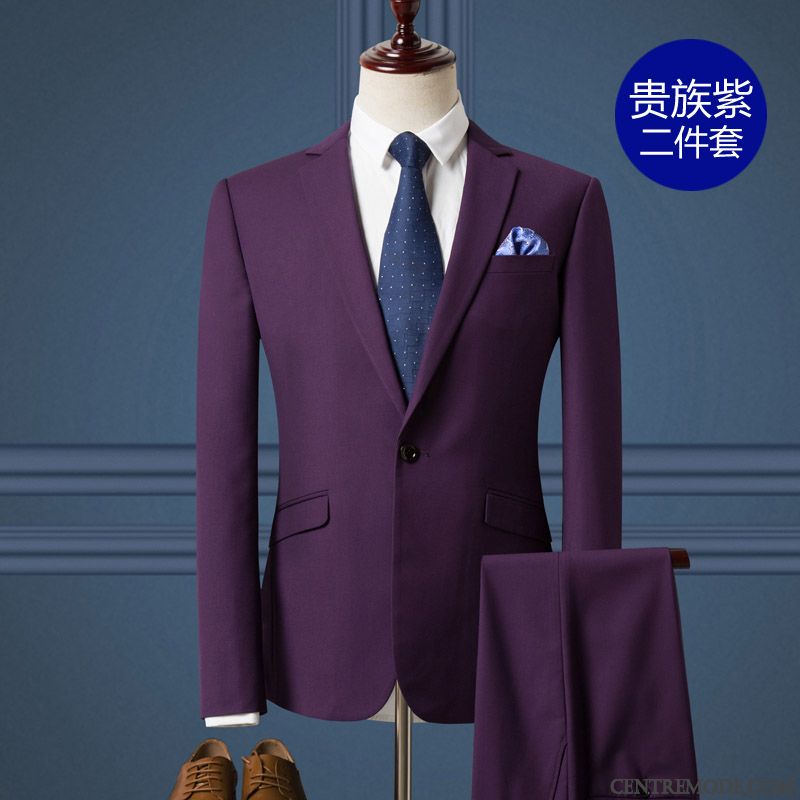 Costume Mariage Gris Pensée Rose Choquant, Blazer De Costume Homme Grande Taille