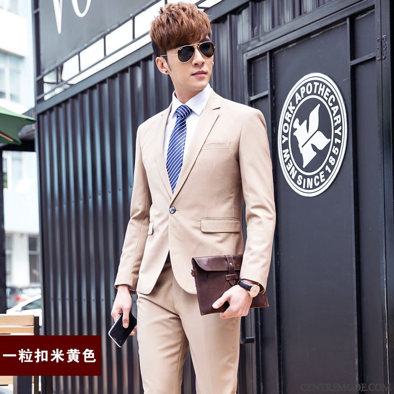 Costume Mariage Homme Bleu, Costume Complet Homme Blé Beige Sable