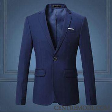 Costume Mariage Homme Bleu Marine Pas Cher, Blazer Costume Homme Pas Cher Beige Crème