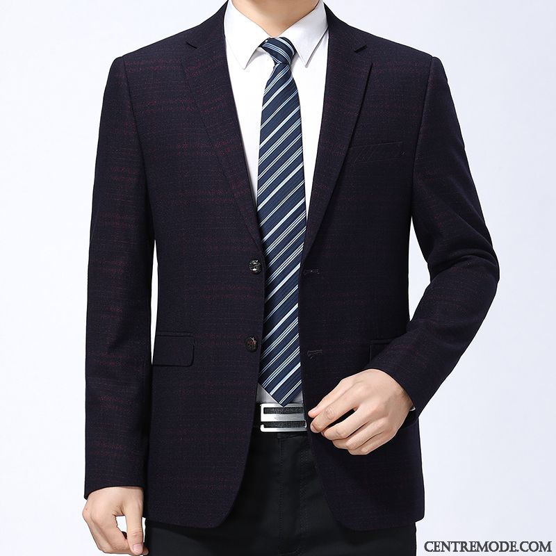Costume Sport Pour Homme Blanc Bleu, Manteau Costume Homme