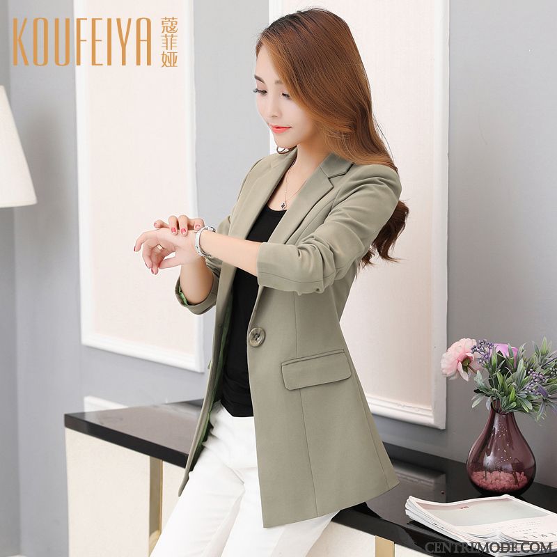 Costumes Blazer Femme Dame Décontractée Longue L'automne Une Veste Nervurées