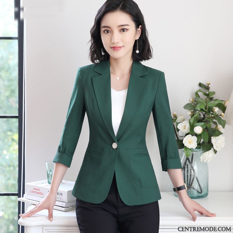 Costumes Blazer Femme Longues Printemps Manche Une Veste Légère Court