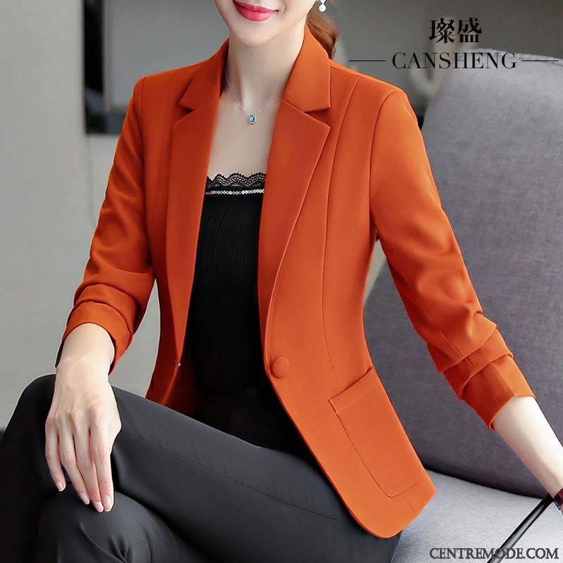 Costumes Blazer Femme Printemps Court L'automne Âge Moyen Veste De Costume Maman Noir Rouge