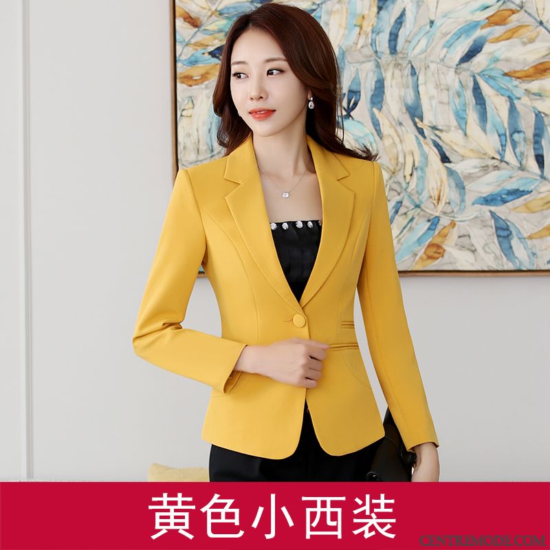 Costumes Blazer Femme Printemps Décontractée Veste De Costume Tempérament Longues Une Veste Blanc Rose