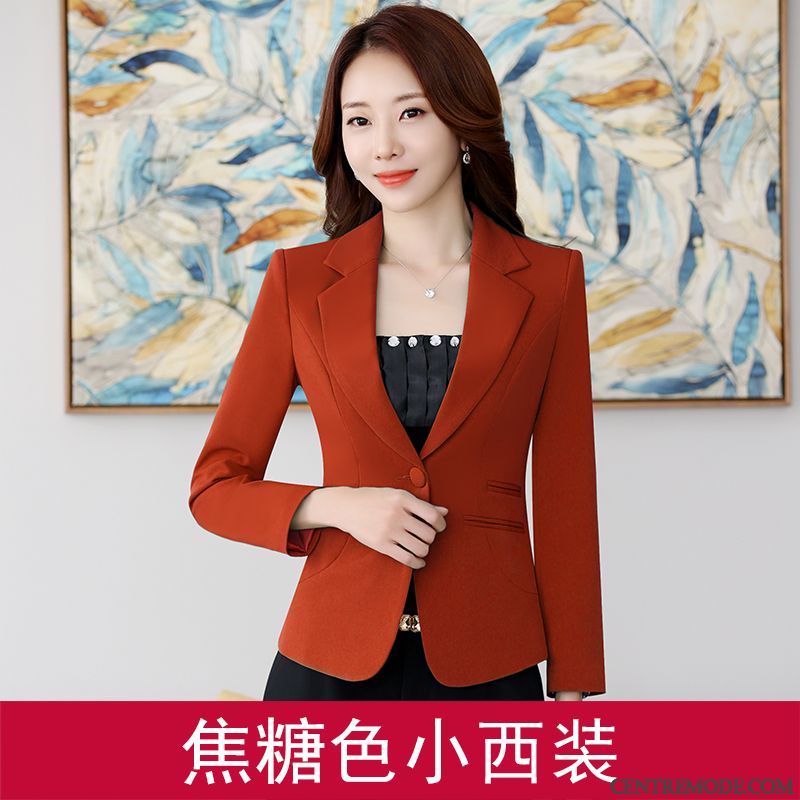 Costumes Blazer Femme Printemps Décontractée Veste De Costume Tempérament Longues Une Veste Blanc Rose
