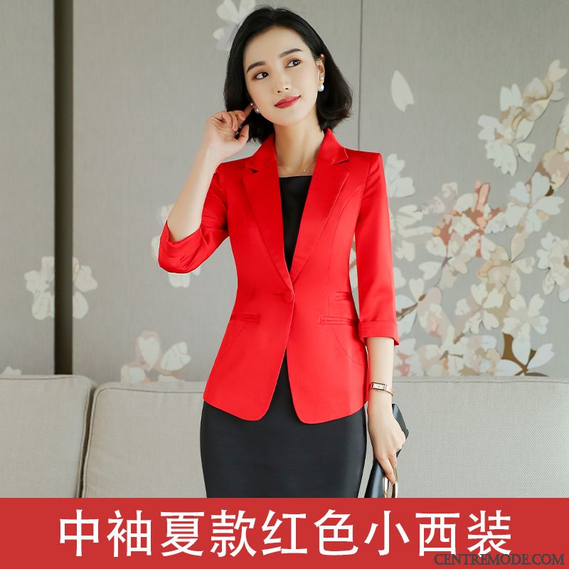 Costumes Blazer Femme Printemps Décontractée Veste De Costume Tempérament Longues Une Veste Blanc Rose