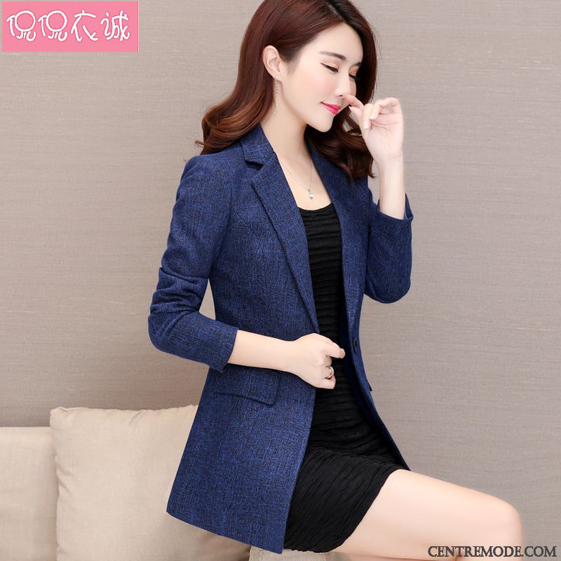 Costumes Blazer Femme Slim Longue Printemps Une Veste Longues Manteau