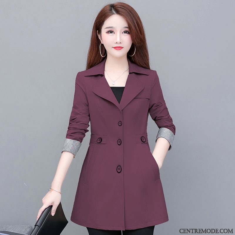 Costumes Blazer Femme Tendance Une Veste Maman Âge Moyen L'automne Manteau Bordeaux