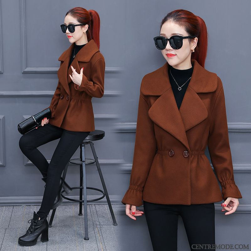 Costumes Blazer Femme Tissu De Laine Court Mode Vêtements D'hiver Manteau En Laine L'automne