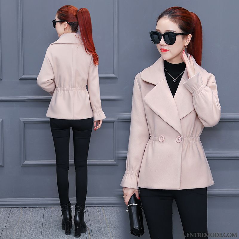 Costumes Blazer Femme Tissu De Laine Court Mode Vêtements D'hiver Manteau En Laine L'automne