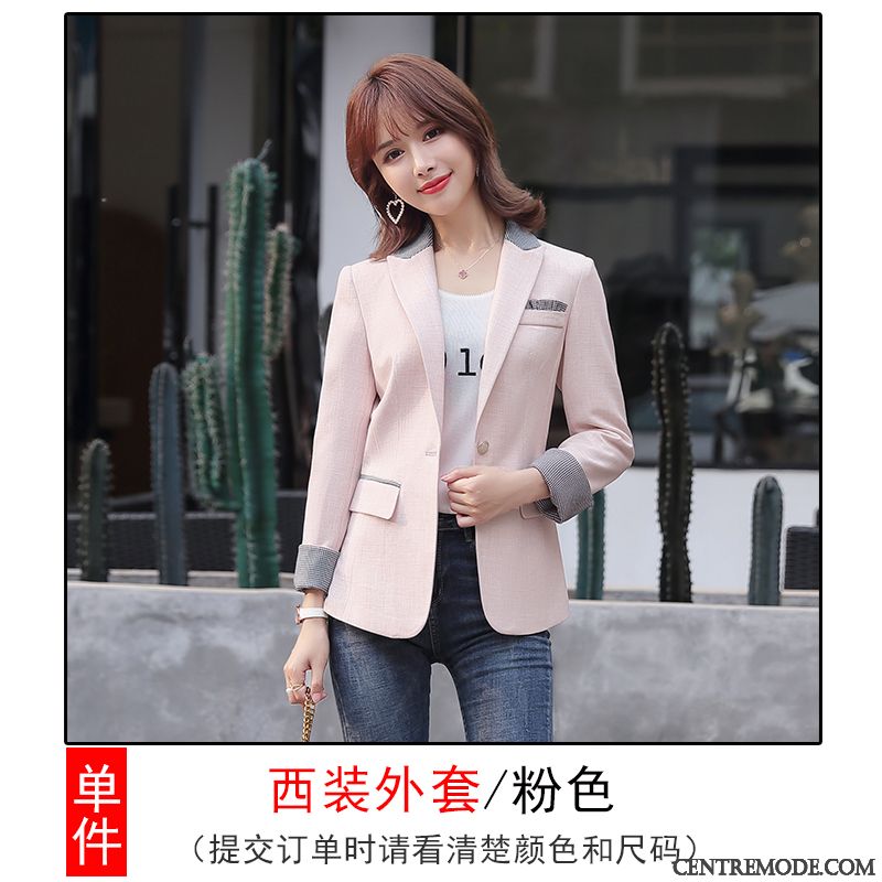 Costumes Blazer Femme Veste De Costume Style Chaud Printemps Dame Mode L'automne Rouge Rose