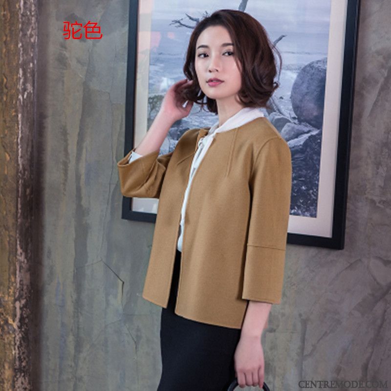 Costumes Blazer Femme Âge Moyen Court Hiver Cardigan L'automne Manteau En Laine Rose