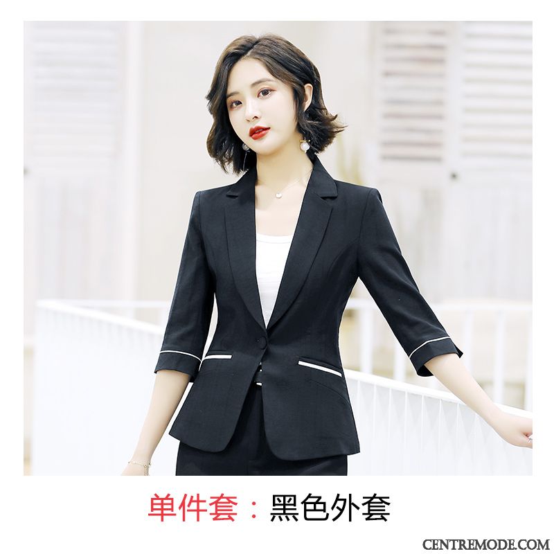 Costumes Blazer Femme Été Slim Tempérament Décontractée Ensemble Veste De Costume Rouge Gris