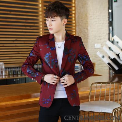 Costumes Blazer Homme Décontractée Floral Tendance Fleur Mode Cool Impression Blanc