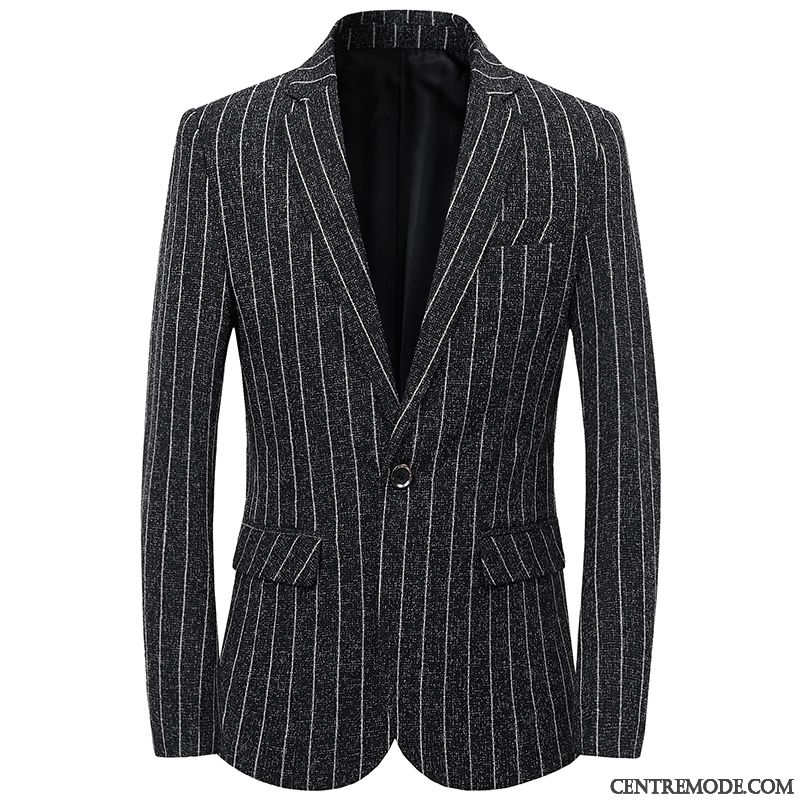 Costumes Blazer Homme L'automne Décontractée Tendance Manteau Slim Légère Noir Gris