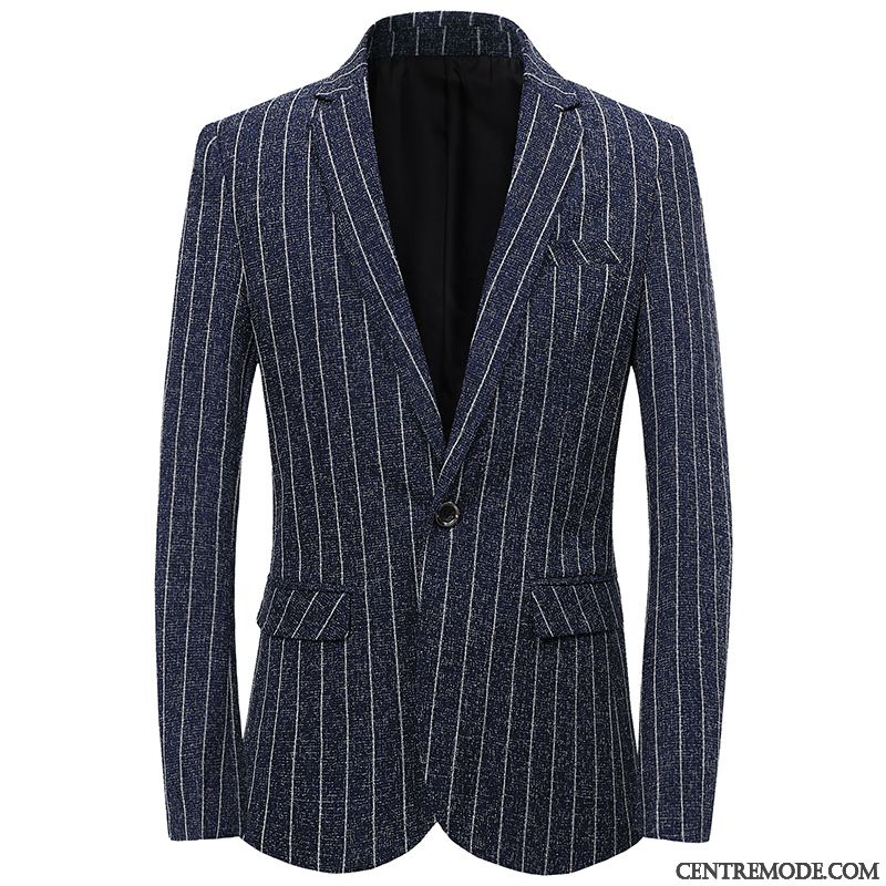 Costumes Blazer Homme L'automne Décontractée Tendance Manteau Slim Légère Noir Gris