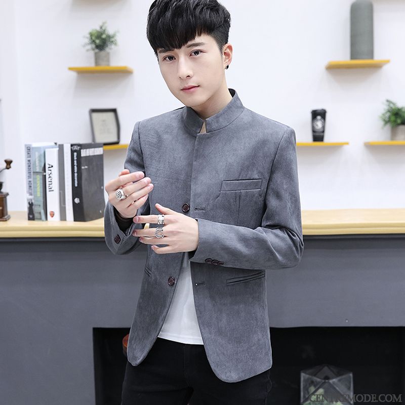 Costumes Blazer Homme Mince Décontractée Beau Tendance Jeunesse Manteau Gris