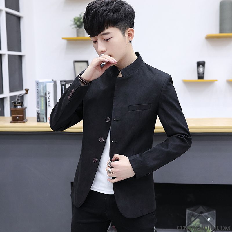 Costumes Blazer Homme Mince Décontractée Beau Tendance Jeunesse Manteau Gris
