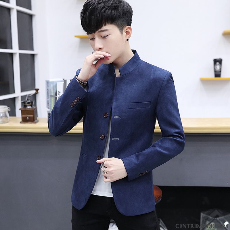 Costumes Blazer Homme Mince Décontractée Beau Tendance Jeunesse Manteau Gris