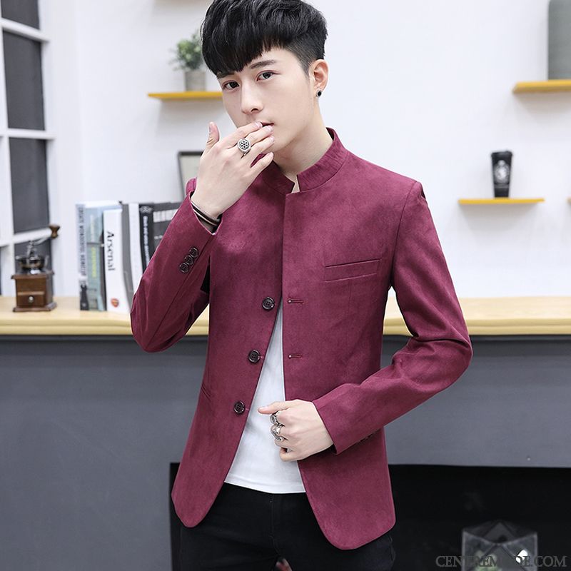 Costumes Blazer Homme Mince Décontractée Beau Tendance Jeunesse Manteau Gris