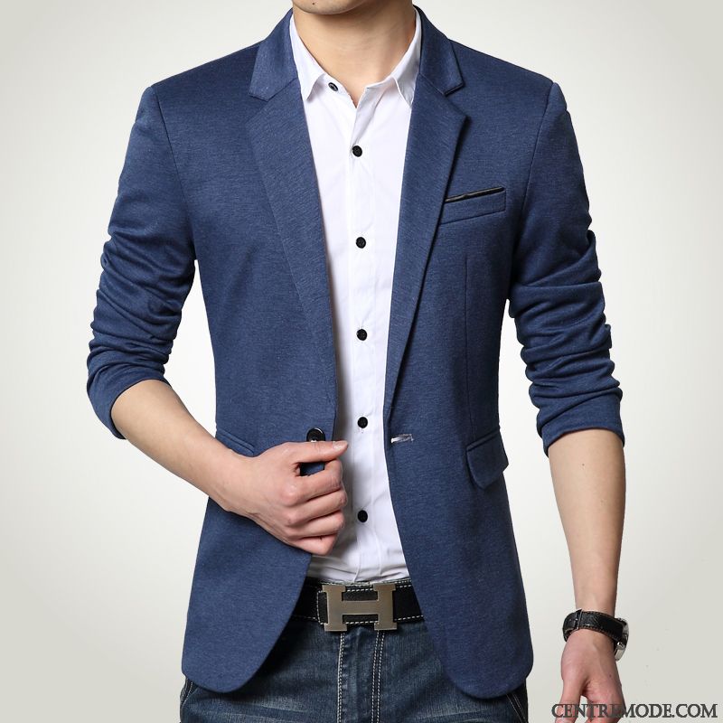 Costumes Blazer Homme Petit Costume Veste De Costume Grande Taille Décontractée Printemps Slim Gris Clair