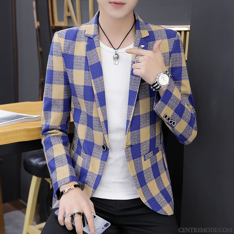 Costumes Blazer Homme Printemps Costume Formel Été Décontractée Une Veste Beau Noir